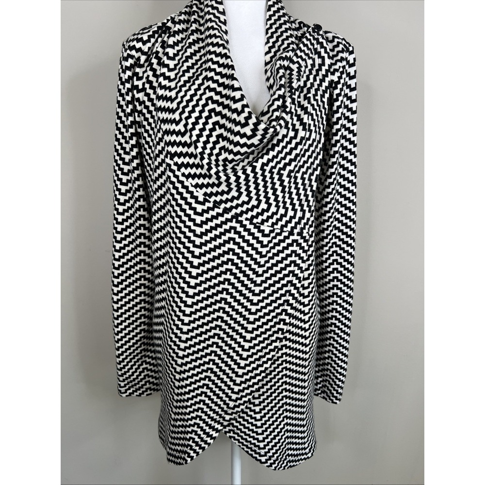 The Limited Funky Geometric Wrap Cardigan B&W Size XL Circus Artsy Harlequin